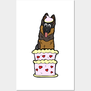 Guard dog Jumping out of a cake Posters and Art